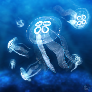 moon jellyfish animal aureliaaurita ocean fish nature water wildlife river cute blue space galaxy 3d print model - Mito3D