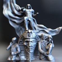 lune Chevalier art fanart bande dessinée merveille sphinx super héros figure3d 3d modèle impression 3d print model - Mito3D