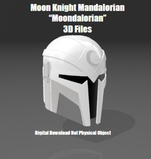 moon knight mandalorian helmet 3d print model - Mito3D