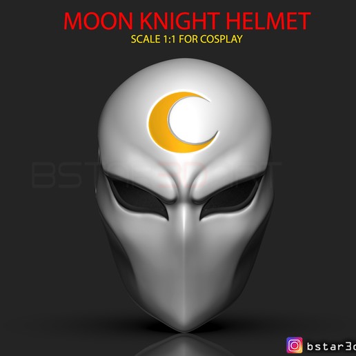 el caballero luna máscara - marvel casco art accesorios maravilla de juguete cosplay moon knight capitán final infinity war endgame avenger américa escudo hombre hierro 3D print model - Mito3D