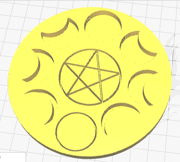 lune phases Coaster élémentaire résine ensemble sorcière sorcier païen 3d print model - Mito3D