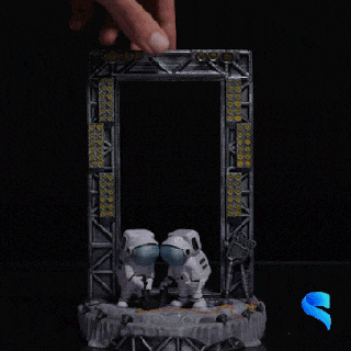 moon phone portal holder conspiracy theories 3d print model - Mito3D