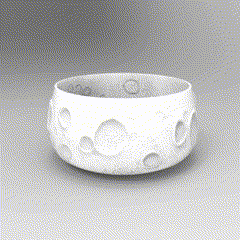 moon shaped container decorative elegant moon moon decorative functional original 3d design surface gift beauty detail part  3d print model - Mito3D