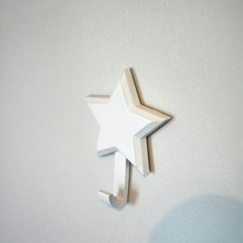 moon star wall hooks home hanger clothes girl nursery kids decor 3d print model - Mito3D