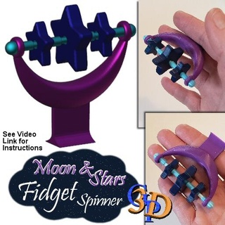 ay yıldızlar kıpır spinner eğlence parmak kavrama oyuncak adhd kaygı fidget eğirme star Rahatlama oyun çoklu adet renkli video Oyna wiccan göksel 3d print model - Mito3D