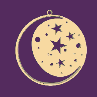 Luna stelle vari portachiavi ornamento portafoglio zaino accessorio disse pendente stella stellato cielo 3d print model - Mito3D