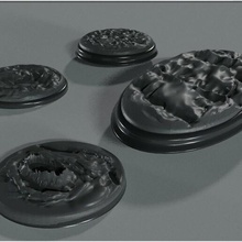 moon styled bases warhammer 40k 30k dnd miniatures 3d print model - Mito3D