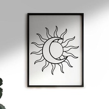 moon sun wall sun moon art decoration wall 3d print model - Mito3D