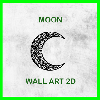 moon wall art 2d 03 bed room living home cool gadget design decoration kids baby sleep cosy zen relax 3d print model - Mito3D