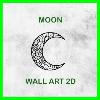 moon wall art 2d 04 bed room living home cool gadget design decoration kids baby sleep cosy zen relax 3d print model - Mito3D