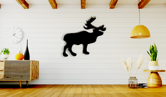 moose animal wall art 3d print model - Mito3D