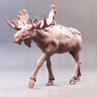 moose forest animal elk wild nature sculpture sculpt statuette print 3d model 3d print model - Mito3D