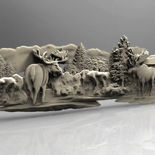 moose front Kabine snow art cnc-router 3d print model - Mito3D