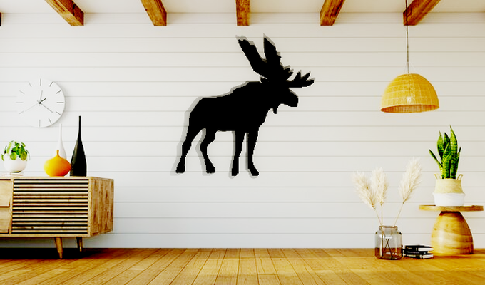 moose wall art 3d print model - Mito3D