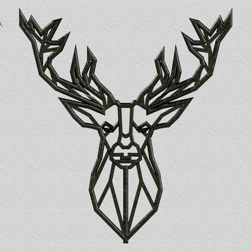 moose wapiti art elk alce forme geometriche animali forma geometrica animaux g om trique 3D print model - Mito3D