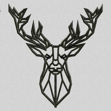 geyik wapiti sanat elk moose geometrik şekiller hayvanlar şekil animaux forme g om trique 3d print model - Mito3D