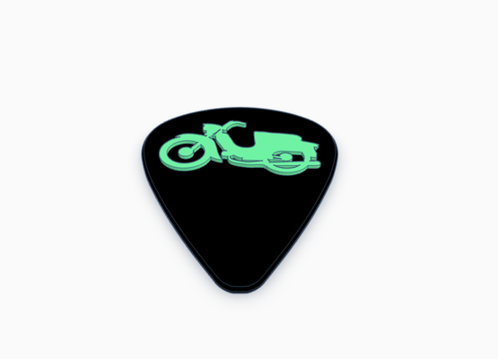 moped guitar pick gadget bass electric acoustic instrument music rock classical pickcard band group collection card scooter mobile bike 3d print model - Mito3D