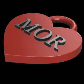 mor kalp anahtarlık kabartmalı yuvarlak kenarlar Bedava 3d print model - Mito3D