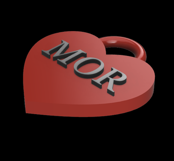 mor kalp anahtarlık kabartmalı Bedava 3d print model - Mito3D