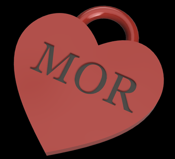 mor heart keychain sunk rounded edges free 3d print model - Mito3D