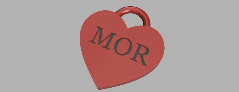 mor heart keychain free 3d print model - Mito3D