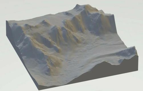 Moräne See alberta Kanada banff National Park Berge Rockies felsig Topographie scannt Repliken 3d print model - Mito3D