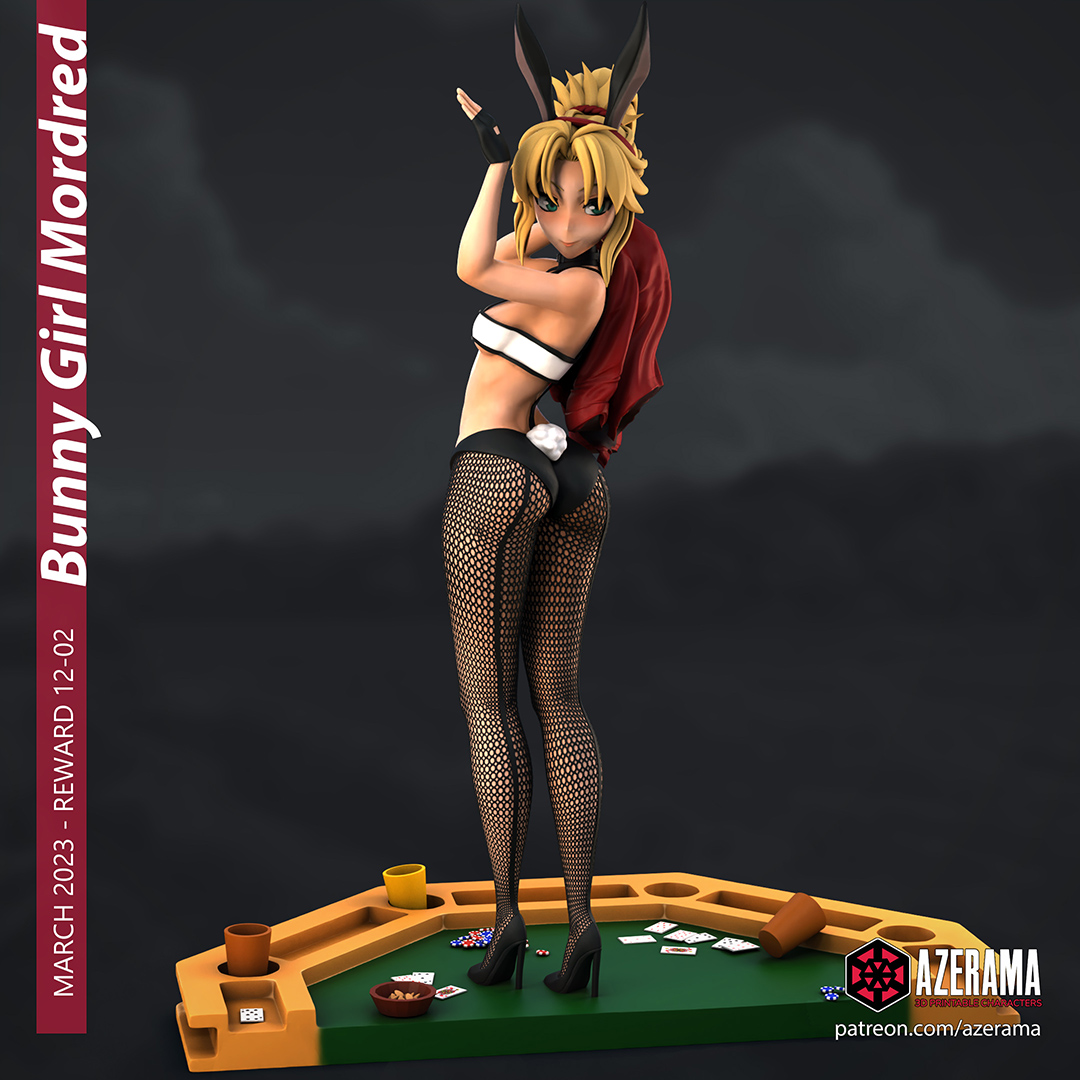 mordred Hase Mädchen stl bereit 3d Drucken Schicksal Apokryphen bleibe Nacht Anime Poker Fischnetz heilt azerama 3D print model - Mito3D