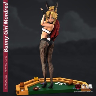 mordred bunny girl stl ready 3d printing fate apocrypha stay night anime poker fishnet heals azerama 3d print model - Mito3D