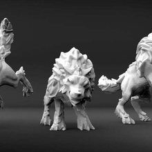 more wolf game toy pack minis miniature 28mm miniatures mini hound gloomhaven fenris direwolf 3d print model - Mito3D