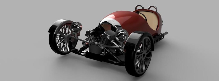 morgan wheeler car threewheeler toy trike vehicles 3d print model - Mito3D