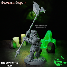morgran dwarf dragonslayer game ttrpg rpg tabletop miniature miniatures d&d dnd dungeons dragons fantasy fighter cleric paladin knight 3d print model - Mito3D