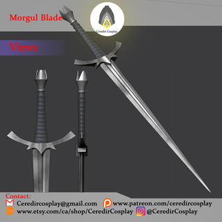 morgul blade witch king sword lord rings 3d digital download file 3d print model - Mito3D