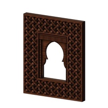 moroccan moucharabieh mirror frame 3d print model architecture decor printable wall carving ornament deco cnc furniture wood wooden pattern arabic artcam relief molding arabian house 3d print model - Mito3D