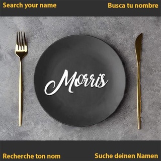 Morris banquet mariage communion dîner assiette table décoration nom 3d print model - Mito3D