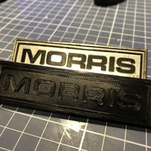 morris mini logo 3d print model - Mito3D