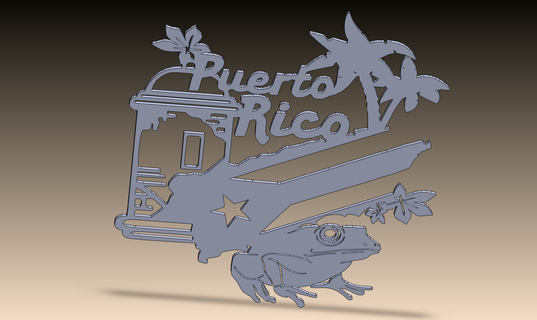 morro puerto rico coqui bandera Art pr 3d print model - Mito3D