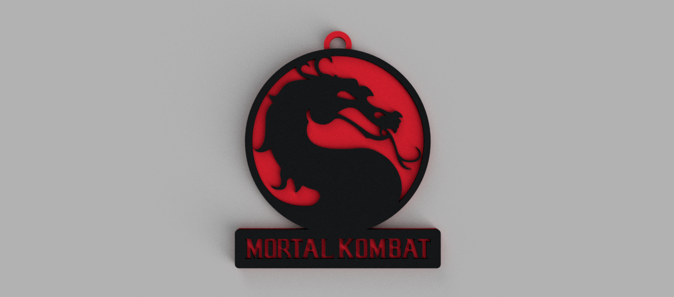 mortal kombat - dragon logo keychain pendant earring 3D print model - Mito3D