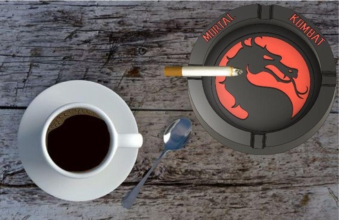 mortal kombat ashtray gaming collectibles pvp smoking accessories smoke cool unique 3d print model - Mito3D