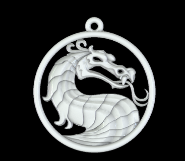 mortal kombat medallion pendant franchise logo martial arts battles characters competition honor victory craftsmanship gaming collectible emblem 3d print model - Mito3D