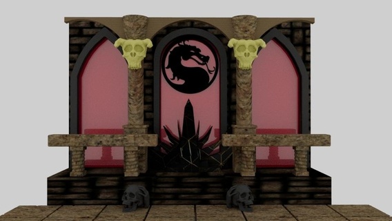 sterblich kombat Szenario Mortal Kombat Diorama Tempel 3d print model - Mito3D