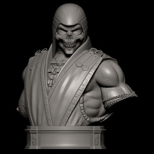 mortal kombat escorpión arte fan busto mk ninja asesino engendro infierno Demond japonés samurai vídeo juegos juego luchando lucha 3d print model - Mito3D