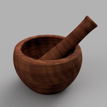 mortar pestle tool herbs spices crush alchemy medieval functional 3d print model - Mito3D