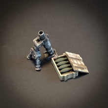 mortaio tavolo diorami malta armi munizioni diorama oggetti scena 3d print model - Mito3D