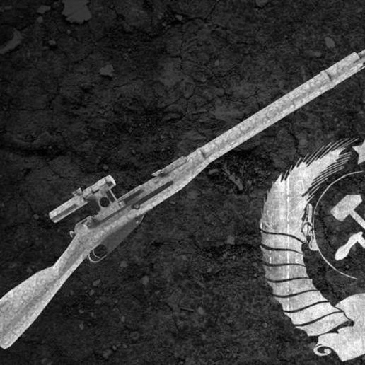 mosin nagant fucile gioco arma pistola Russia russo cecchino sovietico unione m1891 m44 ww1 3D print model - Mito3D