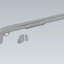 Mossberg 500 armas escopeta pistola 3d print model - Mito3D