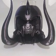 agudeza cabeza pata gallo mascota vaso metal rock cerveza 3d print model - Mito3D