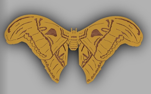 moth wall art multicolor sticker decor 3d print model - Mito3D