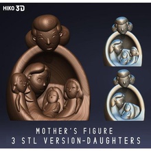 mother's daughters sons figures art grandmother hug dance miniature abstract love symbol family child girl woman model 3dprint gift statuette statue sculpture daughter son figure diadelamadre mom day mother 3d print model - Mito3D