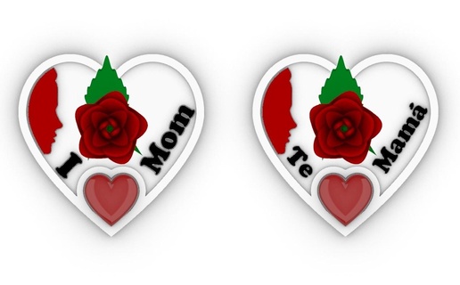 mère journée fête mères détail fleur rose solitaire message l'amour maman 3d print model - Mito3D