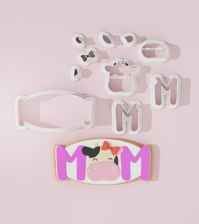 mother's day 3 cookiecutter cookie cutters family cutter designs baking tools pastry sugarpaste custom diy seasonal mom love mother 3d print model - Mito3D